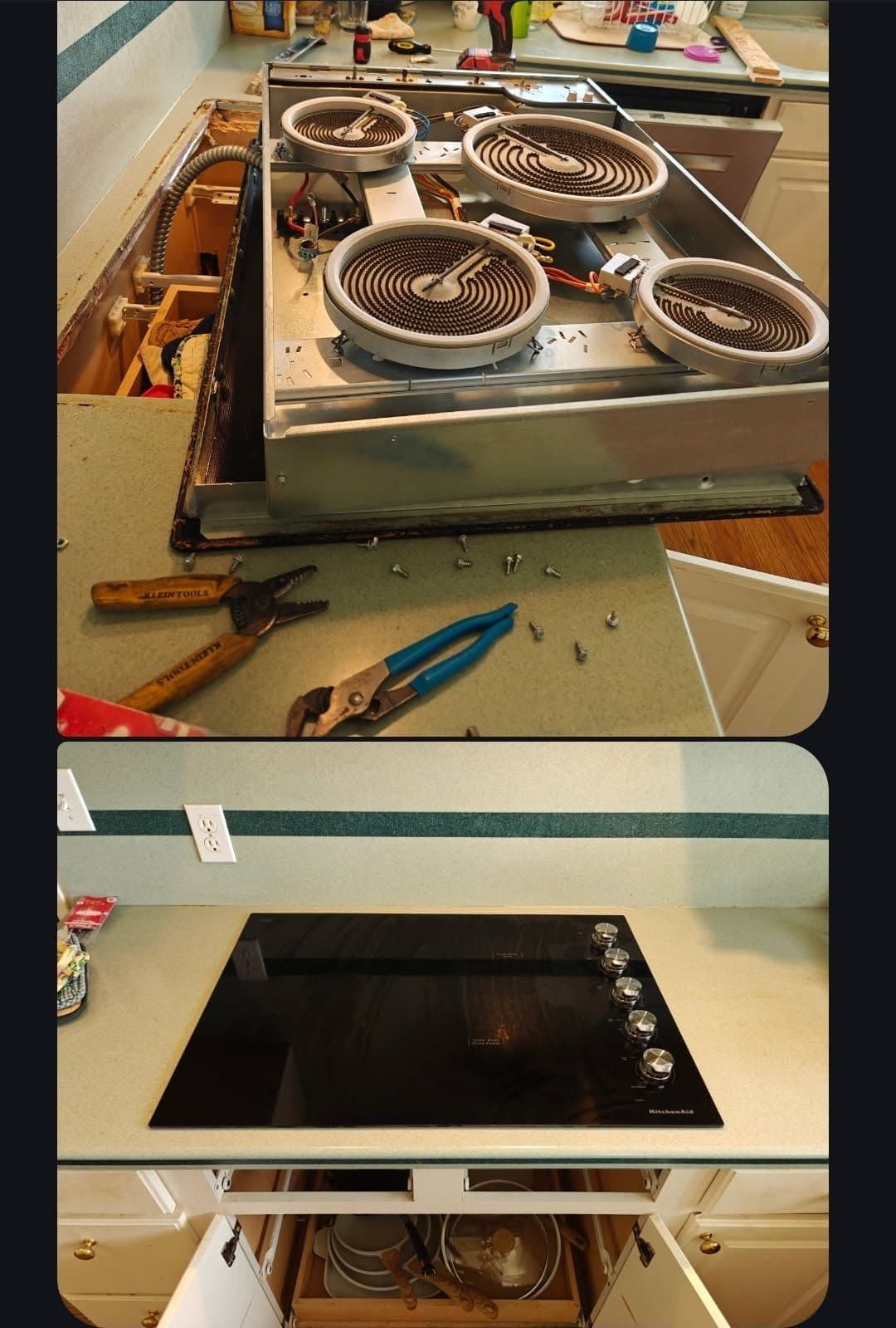 Efficient Electric Stovetop Installation Completed image